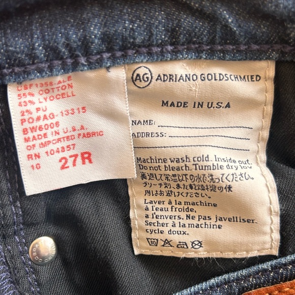 AG Adriano Goldschmied The Carine Trouser Leg Jeans 27R - Picture 6 of 6